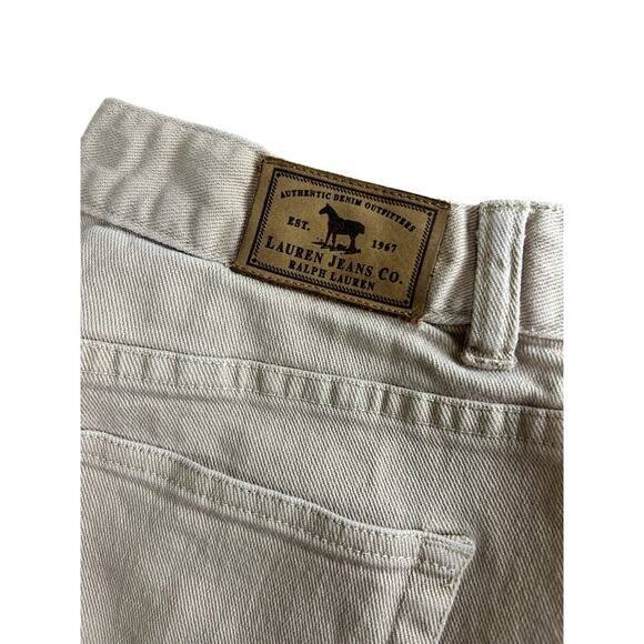 Lauren Jeans Co. Ralph Lauren Side Seam Stitch Denim Jeans Beige Sz 10 Bootcut - Picture 7 of 9